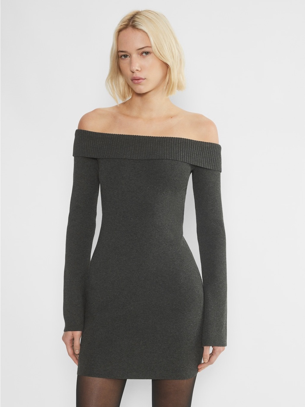 Aritzia Sunday Best Firebird Off Shoulder Long Sleeve Dress 2XS $110